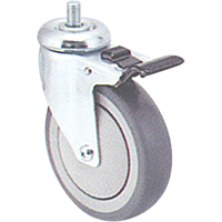 Roulette zingu&eacute;e, Pivotant avec frein, Diam&egrave;tre 4" (102 mm), Capacit&eacute; 200 lb (91 kg) Helyx Safety & Industrial Supplies