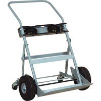 Four-Wheel Cylinder Hand Trucks, Pneumatic Wheels, 28" W x 6" L Base, 1000 lbs. Helyx Safety & Industrial Supplies