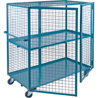 Chariot en treillis m&eacute;tallique, 2 niveaux, 39" lo x 26" la x 62,5" h, Cap. 1200 lb Helyx Safety & Industrial Supplies