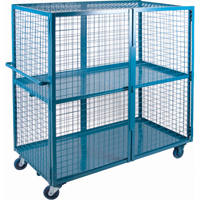 Chariot en treillis m&eacute;tallique, 2 niveaux, 63" lo x 32" la x 62,5" h, Cap. 1200 lb Helyx Safety & Industrial Supplies