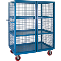 Chariot en treillis m&eacute;tallique, 3 niveaux, 51" lo x 32" la x 62,5" h, Cap. 2400 lb Helyx Safety & Industrial Supplies