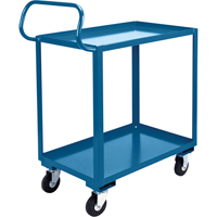 Chariot ergonomique &agrave; tablettes, 800 lb Capacit&eacute;, Acier, 20" la x 37" ha x 32" p, Bordure vers le haut Helyx Safety & Industrial Supplies