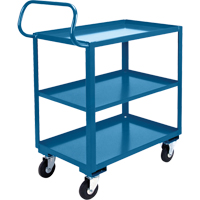 Chariot ergonomique &agrave; tablettes, 800 lb Capacit&eacute;, Acier, 20" la x 37" ha x 32" p, Bordure vers le haut Helyx Safety & Industrial Supplies