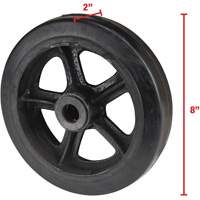 Roue en caoutchouc moul&eacute;, 8" (203 mm) dia. x 2" (51 mm) la, Capacit&eacute; de 400 lb (181 kg) Helyx Safety & Industrial Supplies