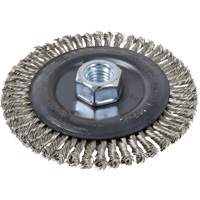 Brosse pour cordon de soudure, Dia. 4", Fils 0,022", Arbre 5/8"-11, Acier inoxydable Helyx Safety & Industrial Supplies