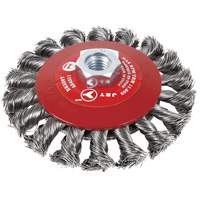 Brosse conique &agrave; fils torsad&eacute;s BK520T, Dia. 5", Arbre 5/8-11 Helyx Safety & Industrial Supplies