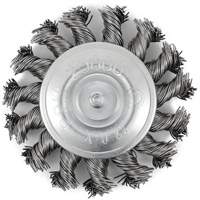 Brosse radiale &agrave; fils nou&eacute;s torsad&eacute;s mont&eacute; sur mandrin, Dia. 3", Fils 0,02", Arbre 1/4", Acier inoxydable Helyx Safety & Industrial Supplies