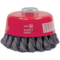 Brosse boisseau &agrave; fils nou&eacute;s torsad&eacute;s haute performance CK3501T, Dia. 3-1/2", Fils 0,02", Arbre 5/8"-11, Acier Helyx Safety & Industrial Supplies