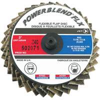 Disque &agrave; lamelles &agrave; rouler Powerblend FLX, 3" x Type R, Grain Z40, Alumine de zirconium Helyx Safety & Industrial Supplies