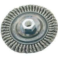 Brosse pour cordon de soudure, Dia. 4", Fils 0,022", Arbre 5/8"-11, Acier Helyx Safety & Industrial Supplies