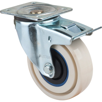 Roulettes sandwich, Pivotant avec frein, 4" (101,6 mm), Nylon, 440 lb (199,58 kg) Helyx Safety & Industrial Supplies