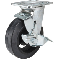 Roulette moul&eacute;, Pivotant avec frein, 6" (152,4 mm), Caoutchouc, 550 lb (249 kg) Helyx Safety & Industrial Supplies