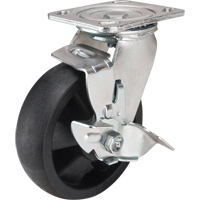 Roulettes haute temp&eacute;rature, Pivotant avec frein, 6" (152,4 mm), Nylon, 880 lb (399 kg) Helyx Safety & Industrial Supplies