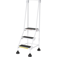 Stop-Step Ladders, 3 Steps, 16" Step Width, 28-11/16" Platform Height, Steel Helyx Safety & Industrial Supplies