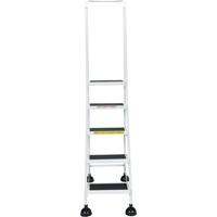 Light-Duty Stop-Step Ladders, 5 Steps, 16" Step Width, 47-11/16" Platform Height, Steel Helyx Safety & Industrial Supplies