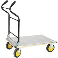 Chariot &agrave; plateforme avec poign&eacute;e ergonomique pliante, Aluminium, 660 lb, 35-1/2" lo x 24" la, Hauteur 41" Helyx Safety & Industrial Supplies