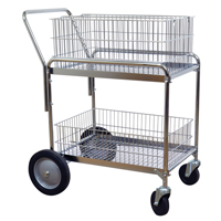 Chariot de bureau en treillis m&eacute;tallique pour le courrier, 200 lb Capacit&eacute;, Chrome, 23-3/4" p x 33-1/2" la x 38-1/4" h, Chrom&eacute; Helyx Safety & Industrial Supplies