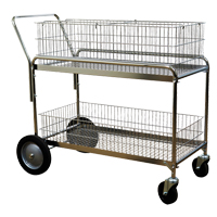 Chariot de bureau en treillis m&eacute;tallique pour le courrier, 250 lb Capacit&eacute;, Chrome, 23-3/4" p x 43" la x 38-1/2" h, Chrom&eacute; Helyx Safety & Industrial Supplies