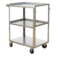 Chariots &agrave; tablette, 3 Tiers, 15-1/2" la x 32-1/8" h x 24" p, Capacit&eacute; 300 lb Helyx Safety & Industrial Supplies