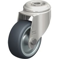 Stainless Steel Thermoplastic Elastomer Caster, Swivel, 3-1/8" (79.5 mm) Dia., 220 lbs. (100 kg.) Capacity Helyx Safety & Industrial Supplies