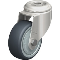 Stainless Steel Thermoplastic Elastomer Caster, Swivel, 3-1/8" (79.5 mm) Dia., 220 lbs. (100 kg.) Capacity Helyx Safety & Industrial Supplies