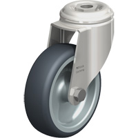 Stainless Steel Thermoplastic Elastomer Caster, Swivel, 4" (102 mm) Dia., 240 lbs. (108 kg.) Capacity Helyx Safety & Industrial Supplies