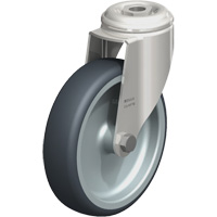 Stainless Steel Thermoplastic Elastomer Caster, Swivel, 5" (127 mm) Dia., 265 lbs. (120 kg.) Capacity Helyx Safety & Industrial Supplies