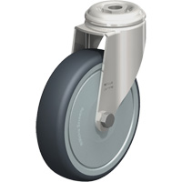 Stainless Steel Thermoplastic Elastomer Caster, Swivel, 5" (127 mm) Dia., 265 lbs. (120 kg.) Capacity Helyx Safety & Industrial Supplies
