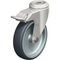 Stainless Steel Thermoplastic Elastomer Caster, Swivel with Brake, 5" (127 mm) Dia., 265 lbs. (120 kg.) Capacity Helyx Safety & Industrial Supplies