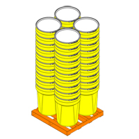 Nestable Polyethylene Drum, 30 US gal (25 imp. gal.), Open Top, Yellow Helyx Safety & Industrial Supplies