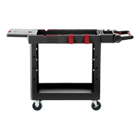 Chariot utilitaire robuste et polyvalent, 2 tiers, 17-3/4" x 36" x 46-1/5", Capacit&eacute; 500 lb Helyx Safety & Industrial Supplies
