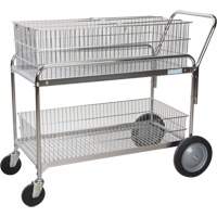 Chariot de bureau en treillis m&eacute;tallique pour le courrier, 250 lb Capacit&eacute;, Chrome, 23" p x 42" la x 38" h, Chrom&eacute; Helyx Safety & Industrial Supplies