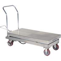 Table &eacute;l&eacute;vatrice hydraulique manuelle &agrave; ciseaux, 47" lo x 24" la, Partiellement en acier inoxydable, Capacit&eacute; 2000 lb Helyx Safety & Industrial Supplies