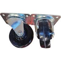 Plate Caster, Swivel, 4" (101.6 mm), Rubber, 225 lbs. (102 kg.) Helyx Safety & Industrial Supplies