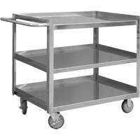 Industrial Grade Shelf Cart, 3 Tiers, 24-1/8" W x 35" H x 42" D, 1200 lbs. Capacity Helyx Safety & Industrial Supplies