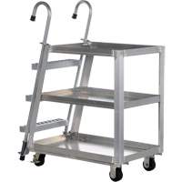 Chariot de pr&eacute;l&egrave;vement de stock, Aluminium, 21-7/8" la x 40" p, 3 tablettes, Capacit&eacute; 660 lb Helyx Safety & Industrial Supplies