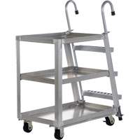 Chariot de pr&eacute;l&egrave;vement de stock, Aluminium, 21-7/8" la x 40" p, 3 tablettes, Capacit&eacute; 660 lb Helyx Safety & Industrial Supplies