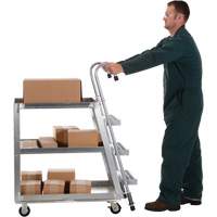 Chariot de pr&eacute;l&egrave;vement de stock, Aluminium, 21-7/8" la x 40" p, 3 tablettes, Capacit&eacute; 660 lb Helyx Safety & Industrial Supplies