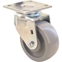 Roulette Max9, Pivotant, 5" (127 mm), Gris-WOW Envirothane, 1000 lb (453,6 kg) Helyx Safety & Industrial Supplies