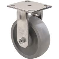 Roulette Max9, Fixe avec frein, 5" (127 mm), Gris-WOW Envirothane, 1000 lb (453,6 kg) Helyx Safety & Industrial Supplies