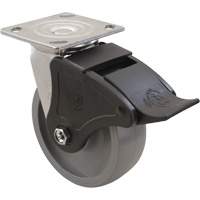 Roulette Max9, Pivotant, 6" (152,4 mm), Gris-WOW Envirothane, 1100 lb (498,95 kg) Helyx Safety & Industrial Supplies