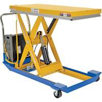 Table &eacute;l&eacute;vatrice aliment&eacute;e c. c. et manuelle &agrave; ciseaux, Acier, 48" lo x 24" la, Capacit&eacute; 1000 lb Helyx Safety & Industrial Supplies