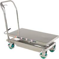 Table &eacute;l&eacute;vatrice hydraulique manuelle &agrave; ciseaux, 36-1/4" lo x 19-3/8" la, Acier inoxydable, Capacit&eacute; 600 lb Helyx Safety & Industrial Supplies