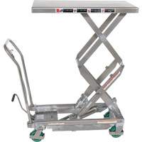 Table &eacute;l&eacute;vatrice hydraulique manuelle &agrave; ciseaux, 36-1/4" lo x 19-3/8" la, Acier inoxydable, Capacit&eacute; 600 lb Helyx Safety & Industrial Supplies