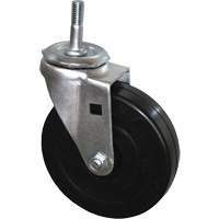 Roulette pivotante &agrave; tige filet&eacute;e pour chariot &agrave; bascule Helyx Safety & Industrial Supplies