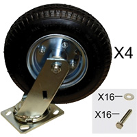 Ensemble de roulettes pneumatiques de rechange pour chariots &agrave; plateforme Helyx Safety & Industrial Supplies