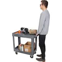 Chariot utilitaire pour l'entretien, 2 tiers, 16-1/2" x 32-1/2" x 34-1/2", Capacit&eacute; 550 lb Helyx Safety & Industrial Supplies