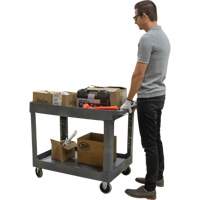 Chariot utilitaire pour l'entretien, 2 tiers, 24-5/8" x 32-1/2" x 40", Capacit&eacute; 550 lb Helyx Safety & Industrial Supplies