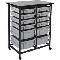 Mobile Bin Storage Unit, Single-sided, 12 bins, 30-3/4" W x 20" D x 37-1/2" H Helyx Safety & Industrial Supplies