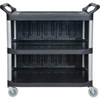 Utility Cart, 3 Tiers, 19-3/4" x 37-1/2" x 40-1/4", 250 lbs. Capacity Helyx Safety & Industrial Supplies